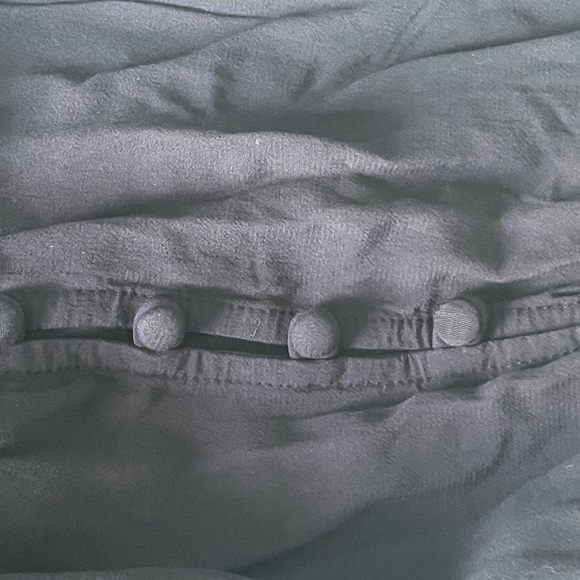 Loft Navy Off Shoulder Flare Sleeve with Button Accent Peplum Blouse Large - Picture 5 of 8